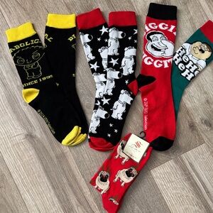 Socksmith Bundle 4 Pairs of Fun Women's Socks Set - Black, Red, Green